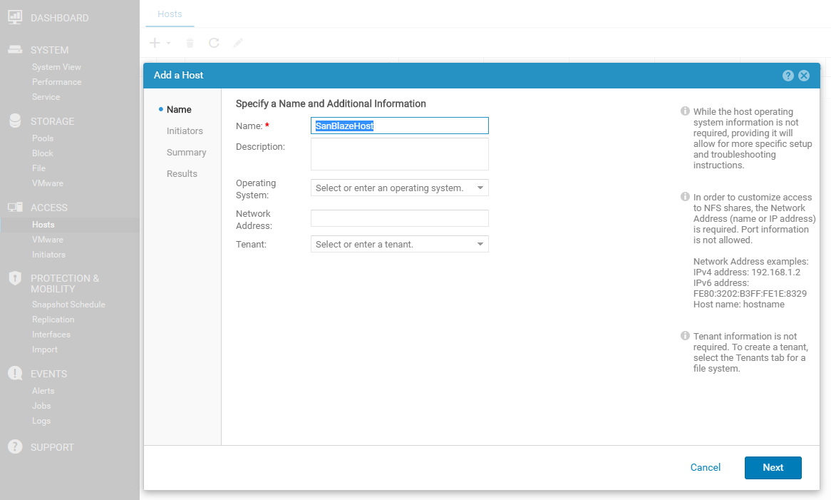 create host